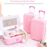 Mini Jewellery Suitcase Music Box with Spinning Ballet Dance Cosmetic Storage Box