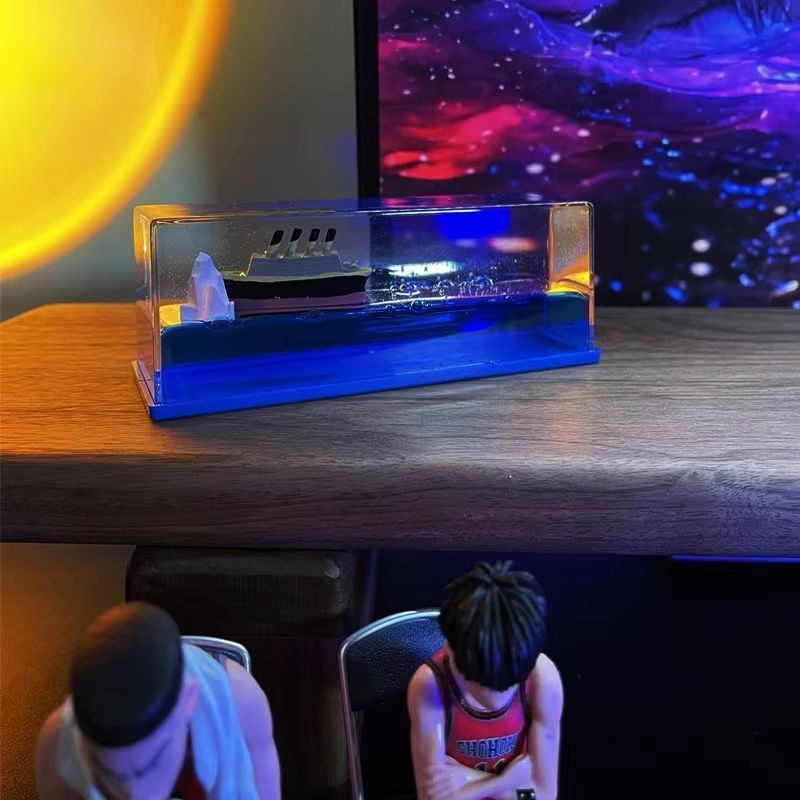 Cruise Ship Fluid Drift Bottle Hourglass Living Room Decoration